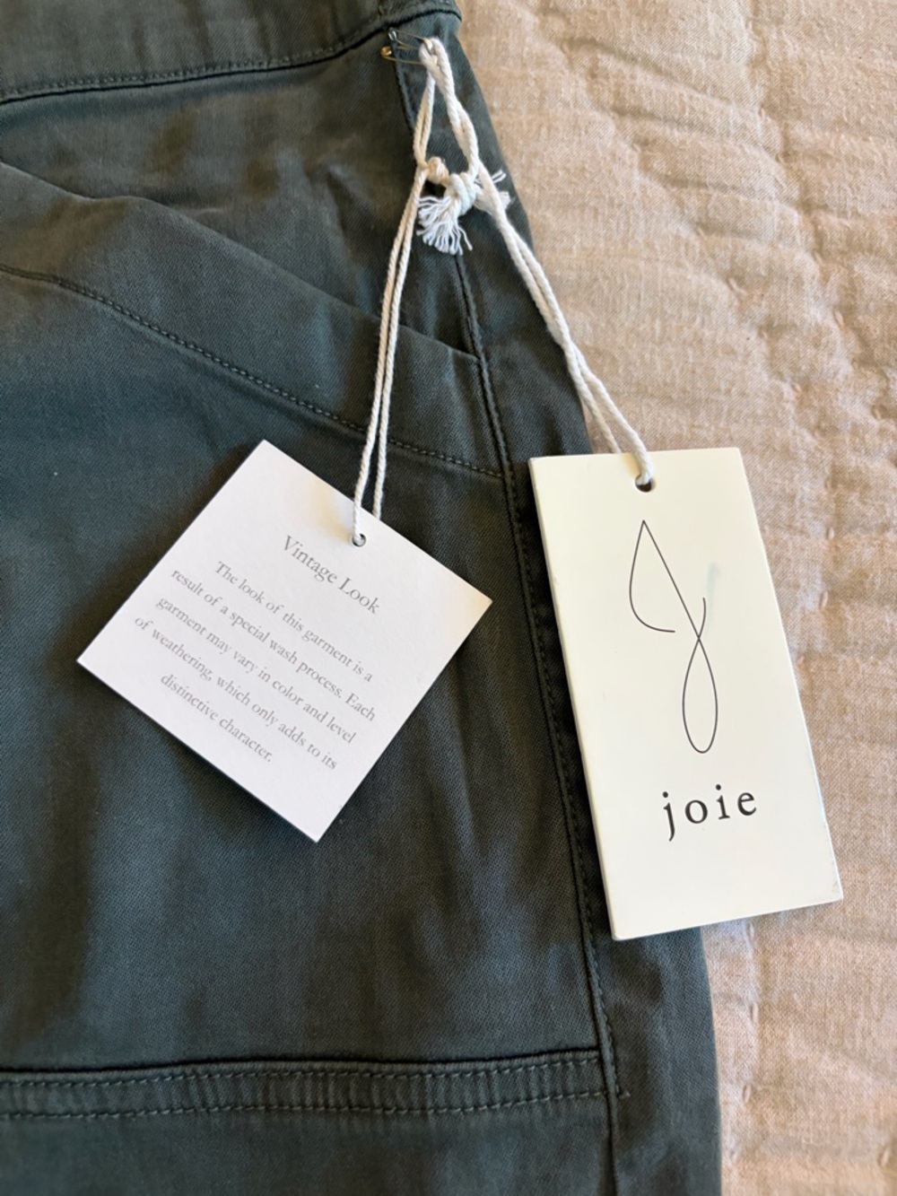 💚 NWT Joie olive green wide leg utility pants sz 10 - Picture 3 of 9